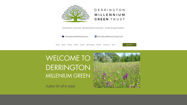 Screenshot of the Derrington Millennium Green Trust website