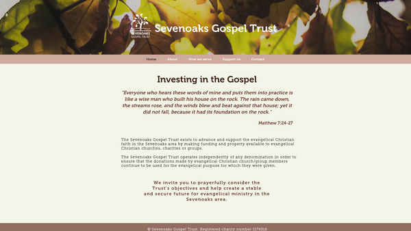 Screenshot of the Sevenoaks Gospel Trust website