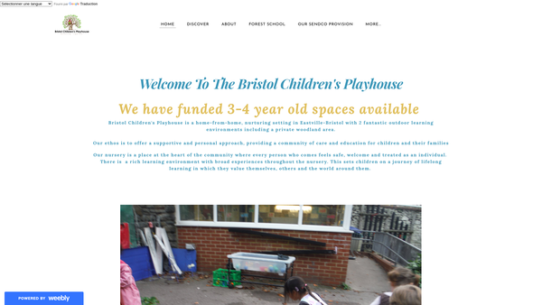 Screenshot of the Bristol Children's Playhouse Limited website