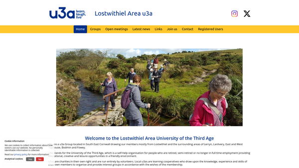 Screenshot of the Lostwithiel Area U3A website