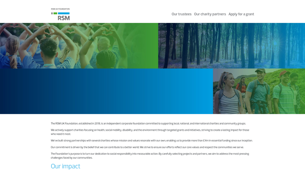 Screenshot of the Rsm UK Foundation website