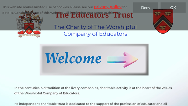 Screenshot of the The Educators Trust website