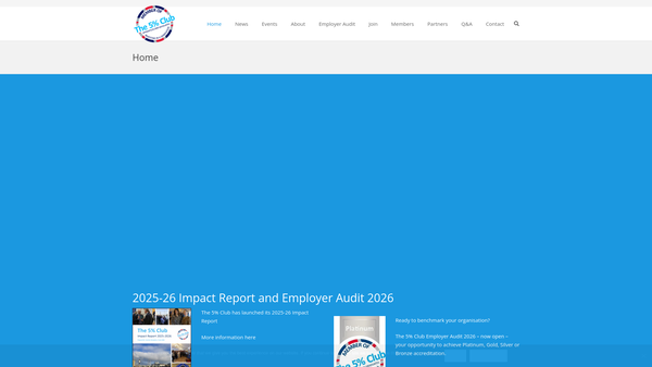Screenshot of the The 5% Club Limited website