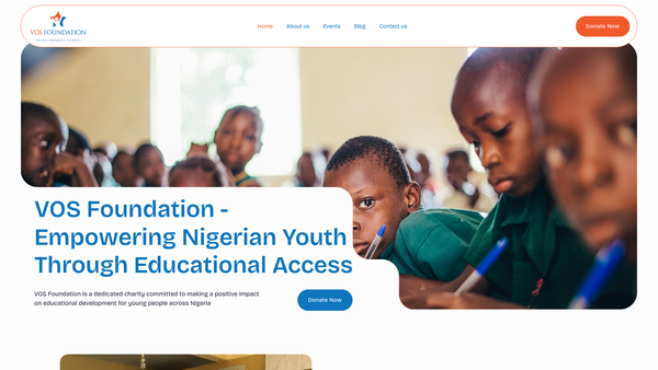 Screenshot of the Vivian Osunkoya Shodipo (Vos) Foundation website