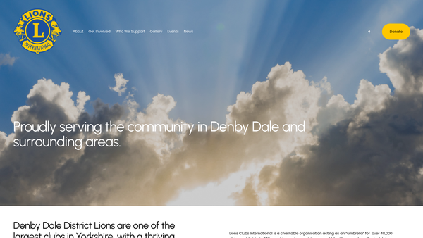 Screenshot of the Denby Dale District Lions Club website