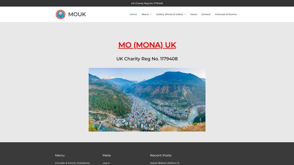 Screenshot of the Myagdi Organisation UK website