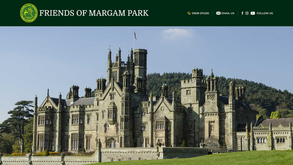 Screenshot of the Friends Of Margam Park website