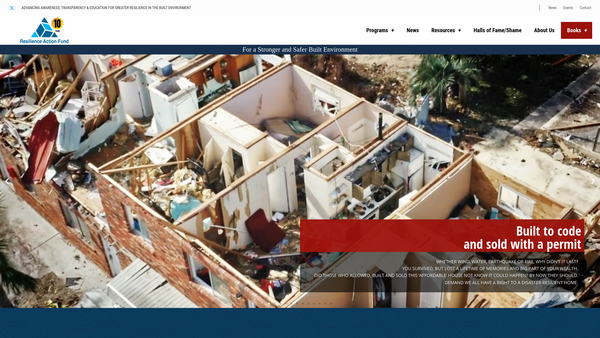 Screenshot of the Resilience Action Fund (International) website