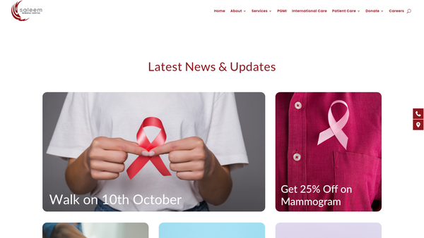 Screenshot of the Saleem Memorial Trust UK website