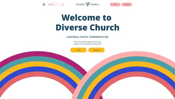Screenshot of the Diverse Church website