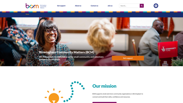Screenshot of the Birmingham Community Matters website