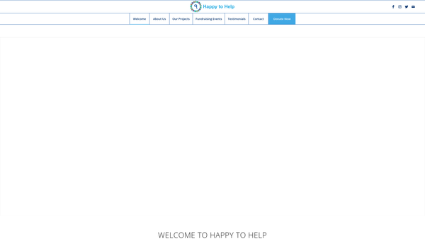 Screenshot of the Happy To Help Foundation website