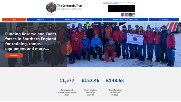Screenshot of the The Connaught Trust website