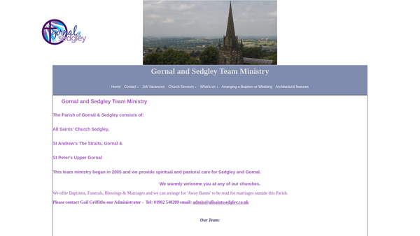 Screenshot of the The Parochial Church Council Of The Ecclesiastical Parish Of Gornal And Sedgley website
