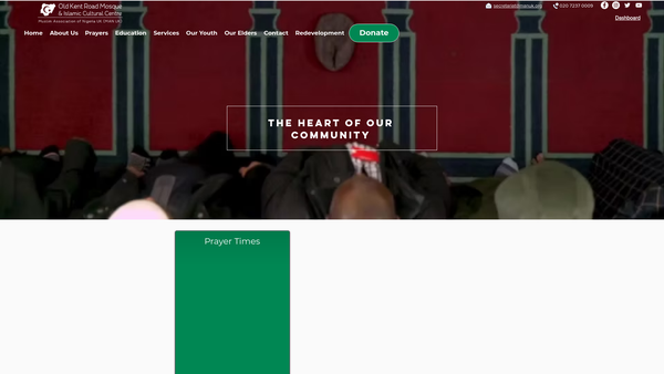 Screenshot of the Muslim Association Of Nigeria UK website
