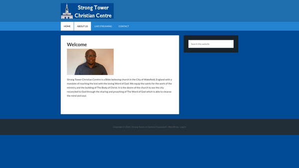 Screenshot of the Strong Tower Christian Centre website