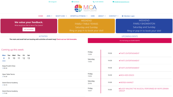 Screenshot of the The Mersea Island Community Association website