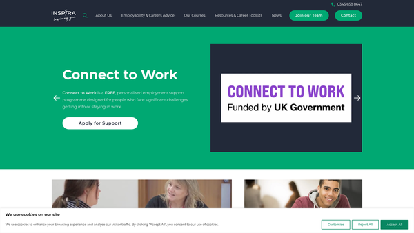 Screenshot of the Inspira (01) website