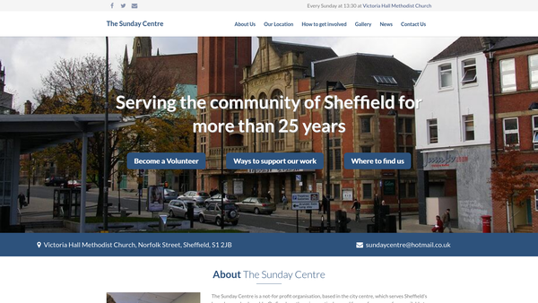 Screenshot of the The Sunday Centre website