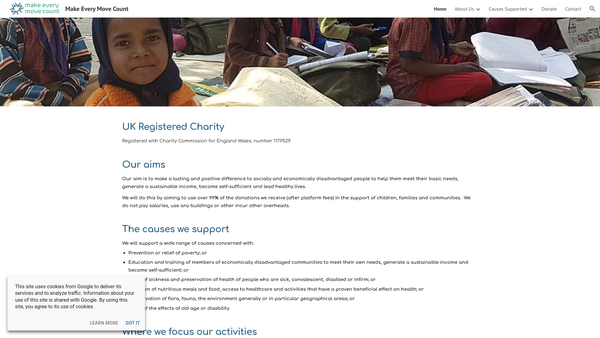Screenshot of the Make Every Move Count website
