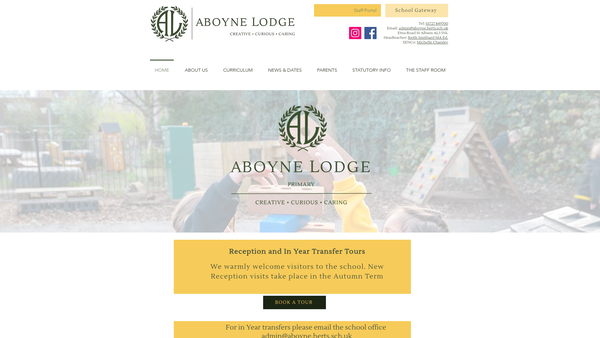 Screenshot of the The Aboyne Lodge Foundation website