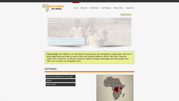Screenshot of the Africa's Children of Purpose - U.K. website