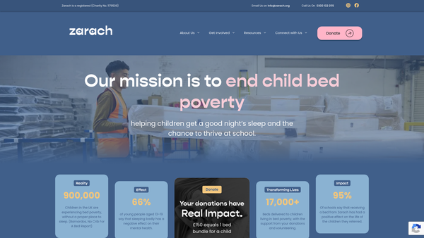 Screenshot of the Zarach website