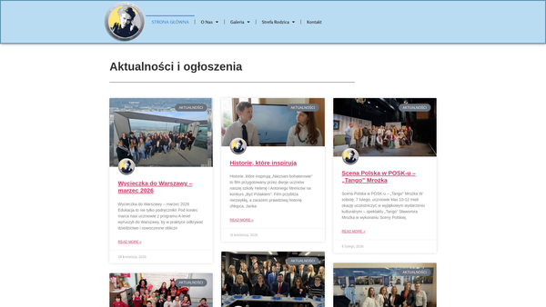 Screenshot of the Marie Sklodowska-Curie Polish Saturday School website