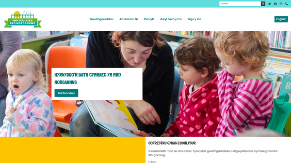 Screenshot of the Menter Iaith Bro Morgannwg website