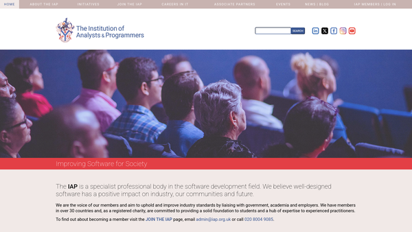 Screenshot of the The Institution Of Analysts & Programmers website