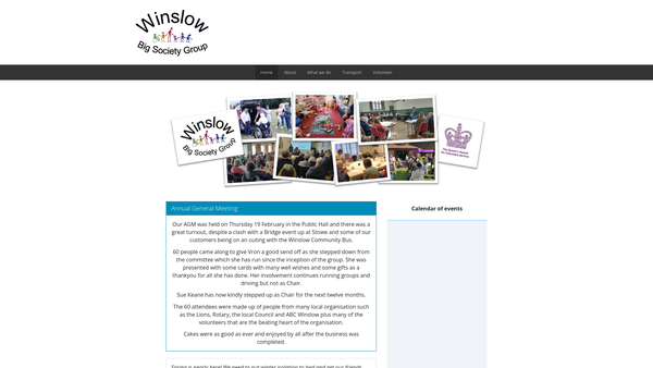 Screenshot of the Winslow Big Society Group website