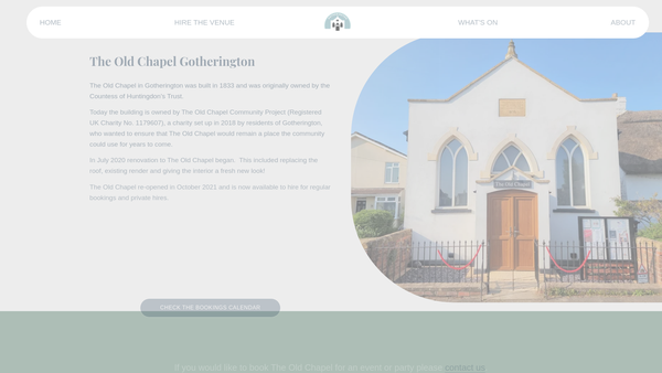 Screenshot of the The Old Chapel Community Project website