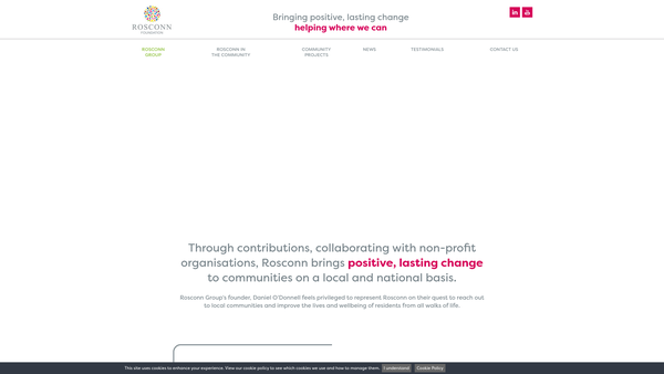 Screenshot of the Rosconn Foundation CIO website