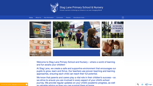 Screenshot of the Stag Lane Schools PTFA website