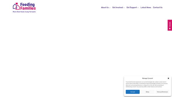 Screenshot of the Feeding Families website