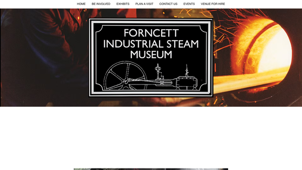 Screenshot of the Forncett Industrial Steam Museum website