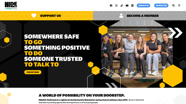 Screenshot of the Empower Youth Zones Ltd website