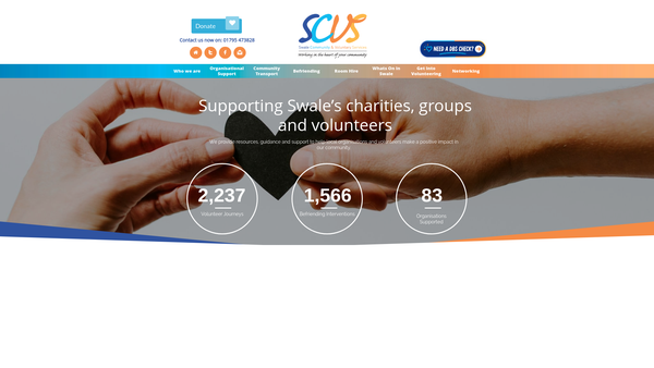 Screenshot of the Swale Community And Voluntary Services website