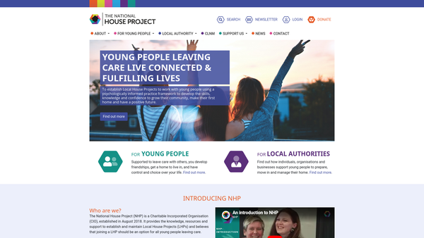 Screenshot of the The National House Project website