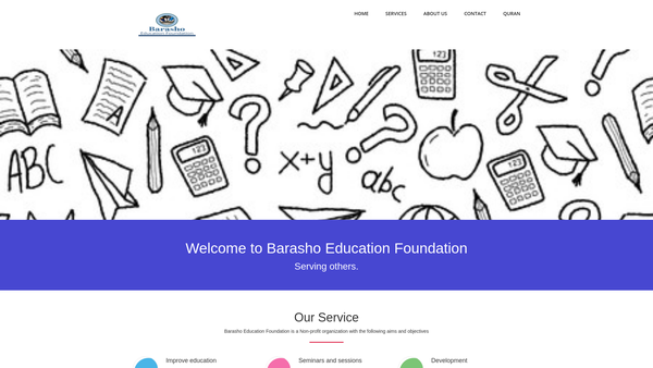 Screenshot of the Barasho Education Foundation website
