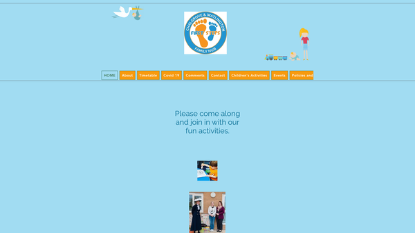 Screenshot of the First Steps Family Hubs website