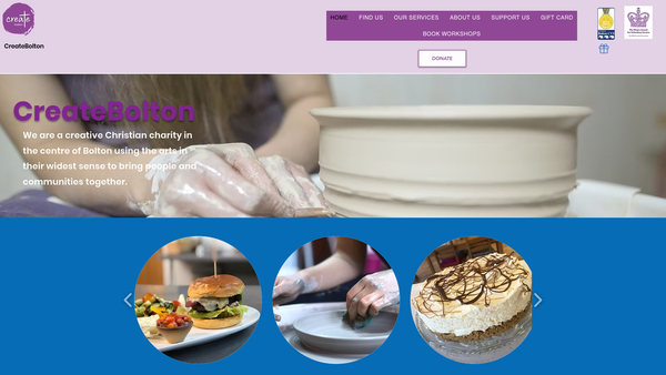 Screenshot of the Createbolton website