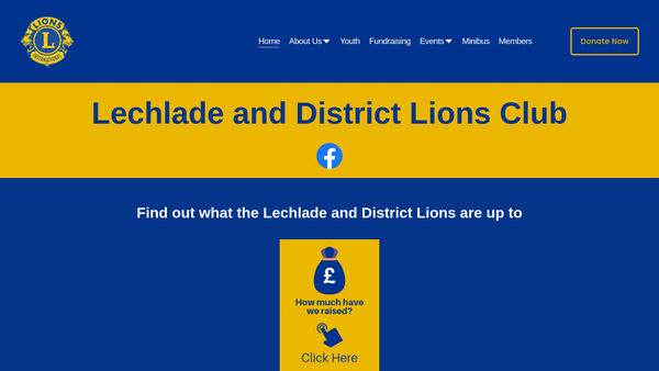 Screenshot of the Lechlade & District Lions Club website