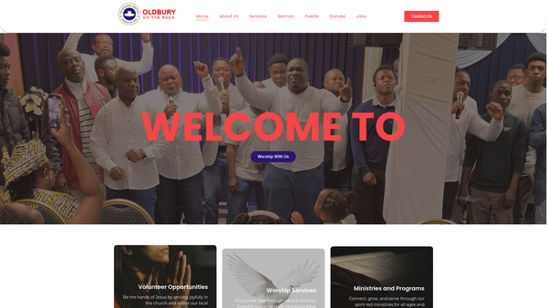 Screenshot of the The Redeemed Christian Church Of God Oldbury On The Rock, Oldbury website