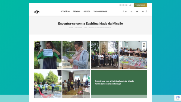 Screenshot of the Comboni Missionary Sisters CIO website