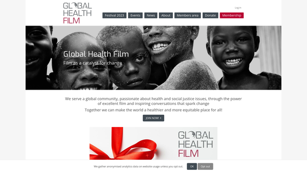 Screenshot of the Global Health Film Initiative website