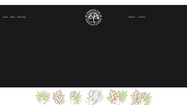 Screenshot of the Sherwood Oaks Gymnastics Academy website