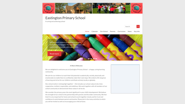 Screenshot of the Eastington School Parents Association website