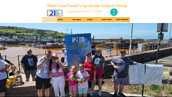 Screenshot of the West Coast Down's Syndrome Support Group website