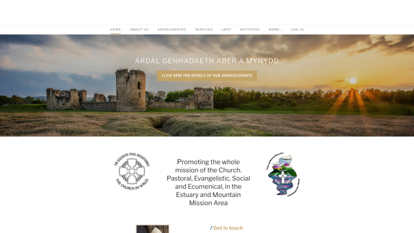Screenshot of the Estuary And Mountain Mission Area website